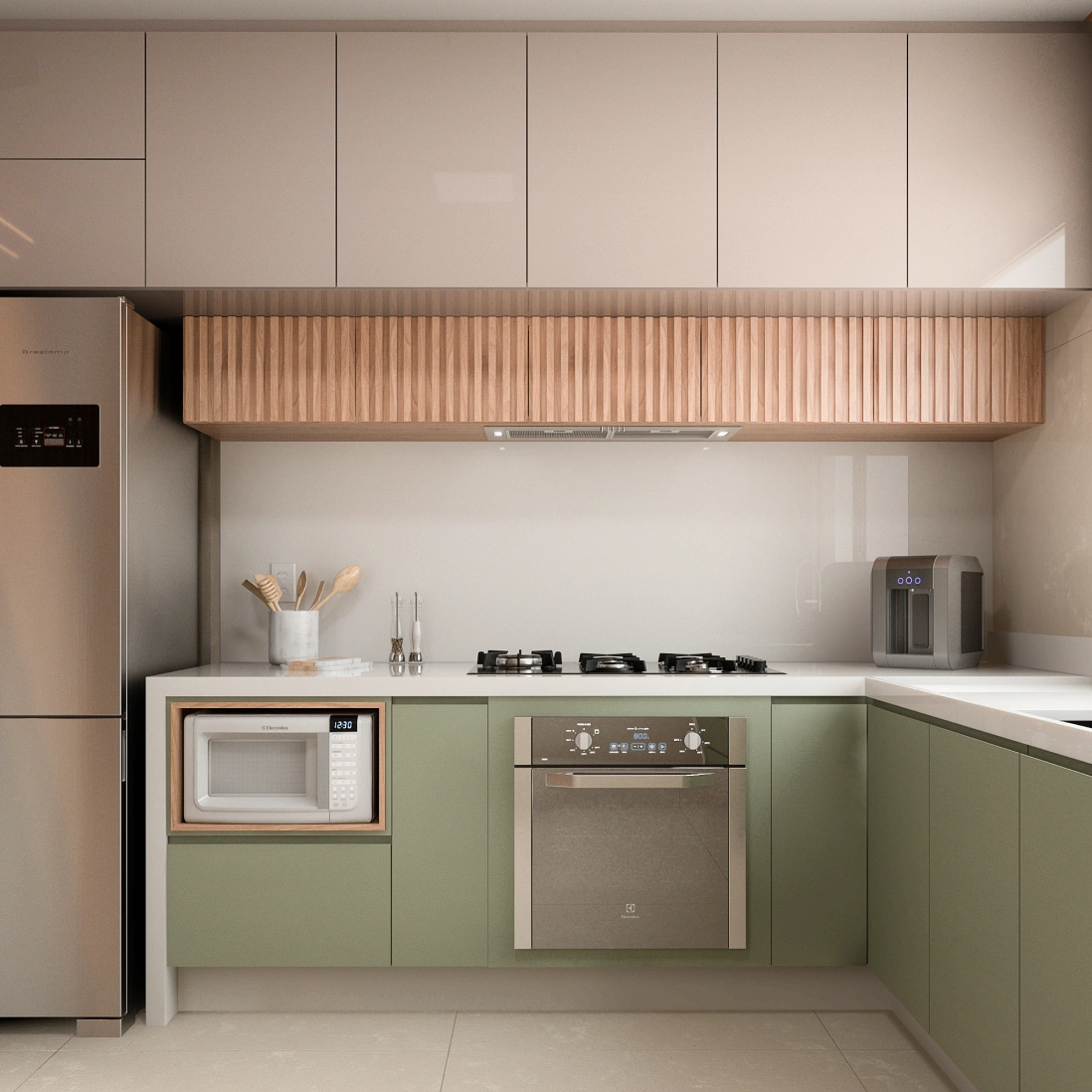 Cozinha planejada projetada pela Simplifique Interiores em Cláudio MG