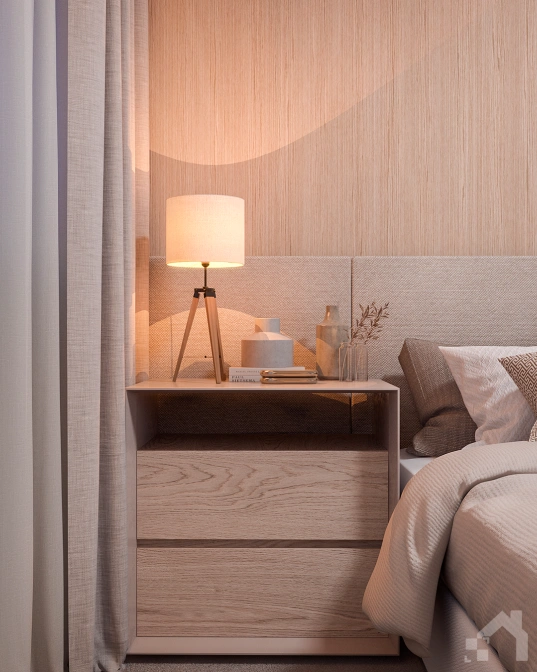 Quarto de casal projetado pela Simplifique Interiores em Cláudio MG